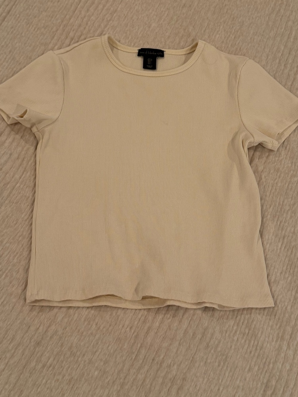 House of Harlow Ribbed Butter Yellow Tee Shirt